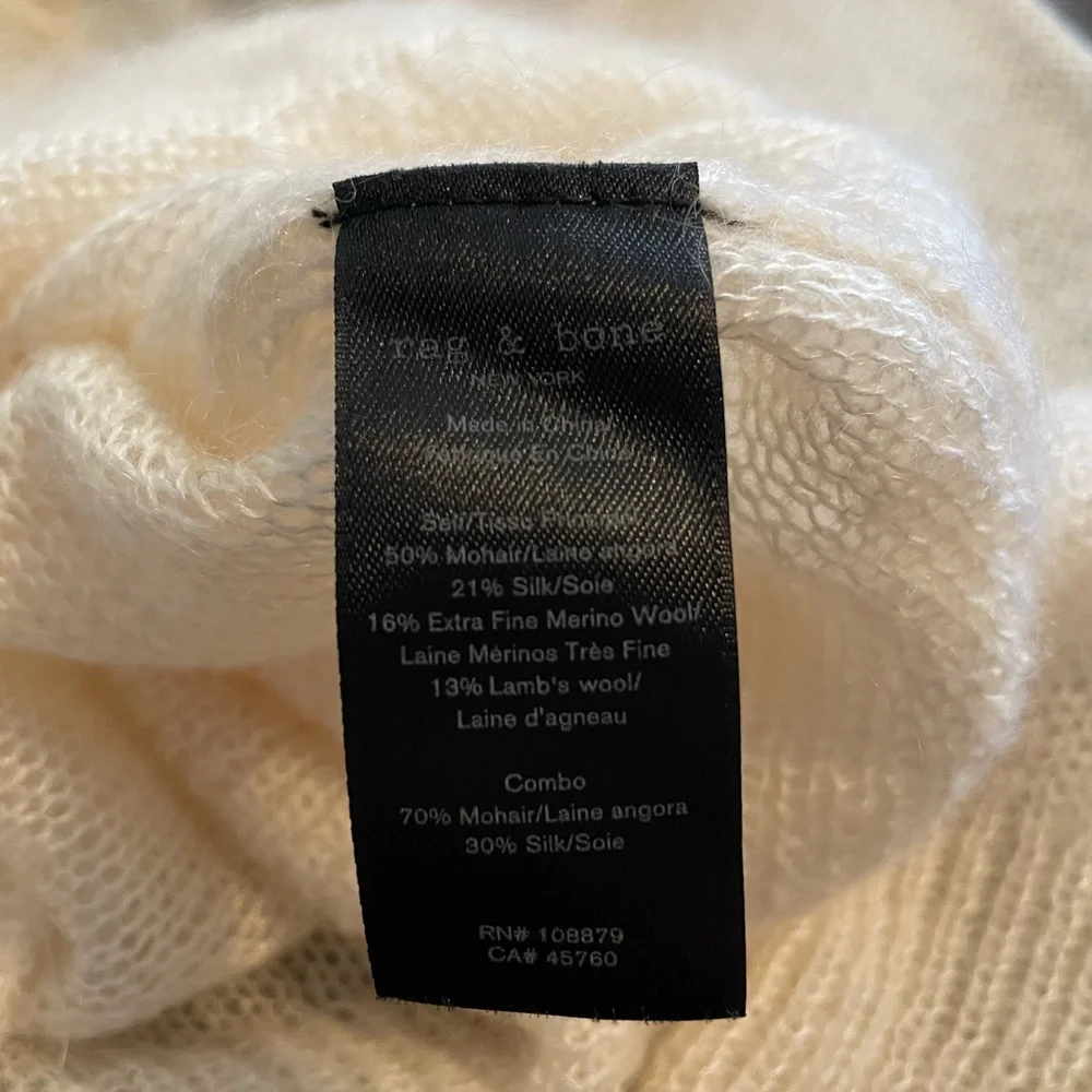 Rag & Bone Milton Crew Ivory Sweater XS - Picture 4 of 8